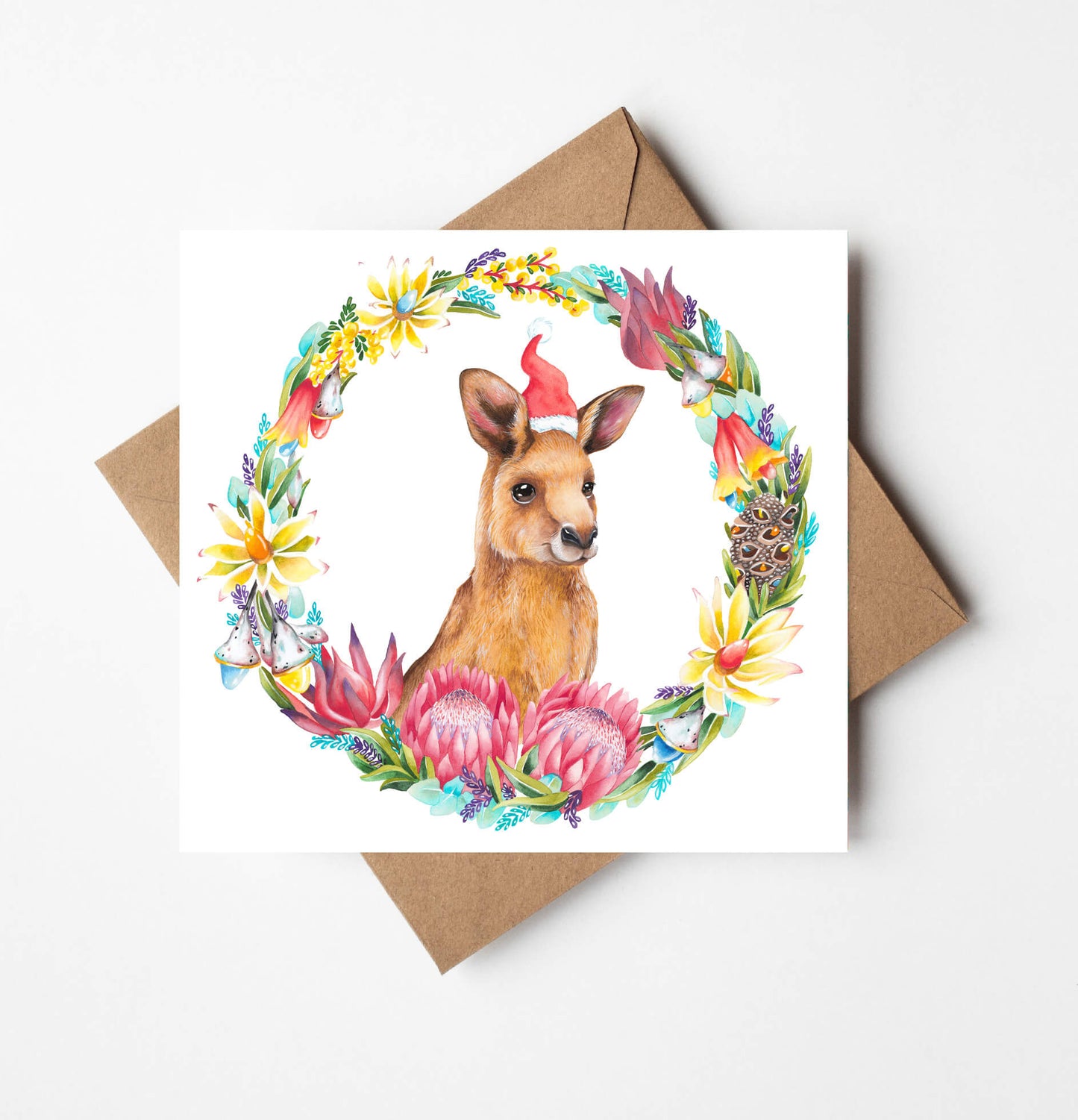 Kangaroo Christmas Card