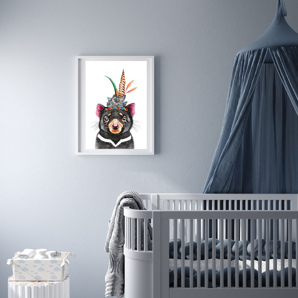 Tasmanian Devil Art framed