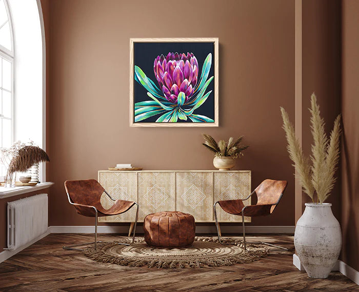 Pink Protea Framed Canvas Artwork