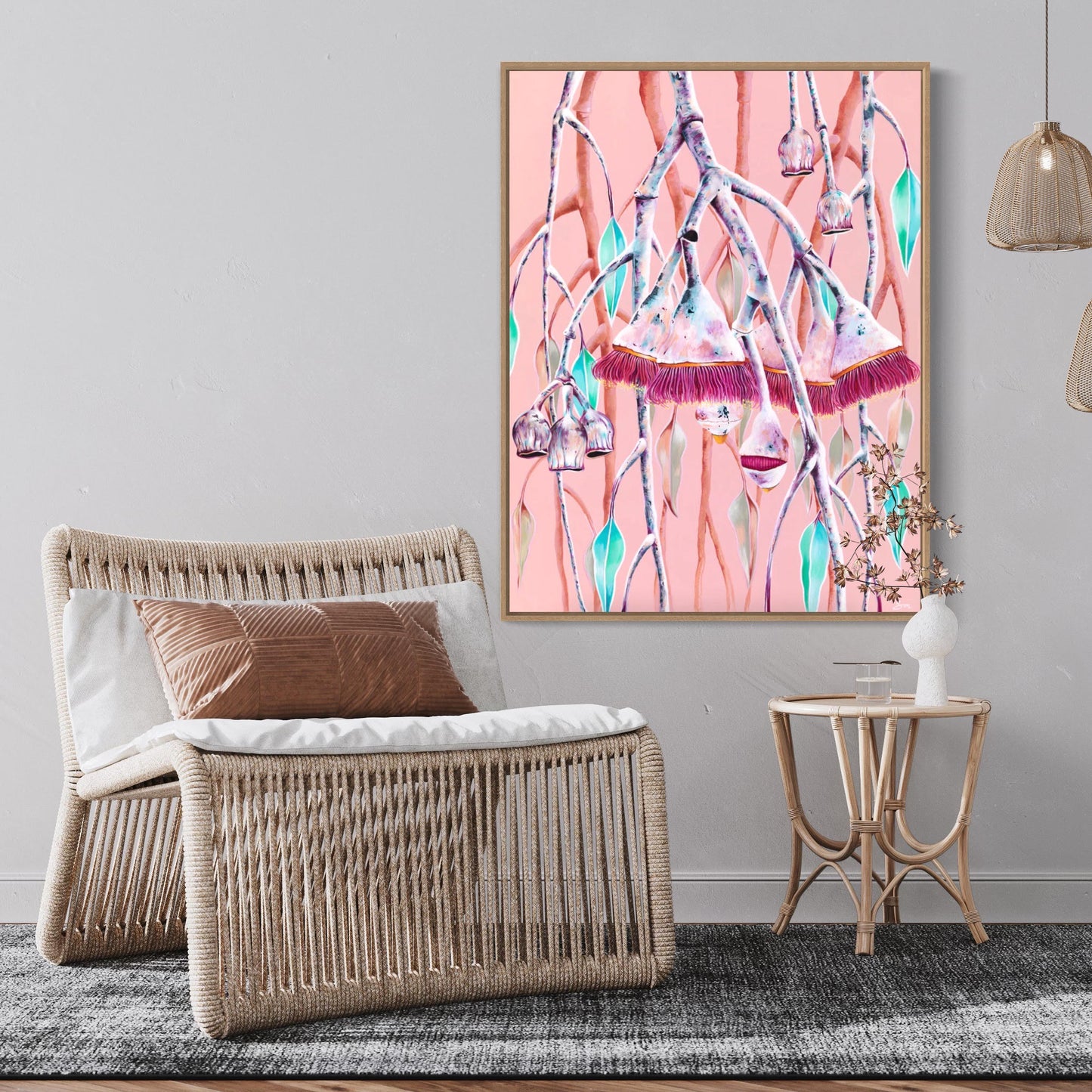 Colourful Pink Native Australian Art
