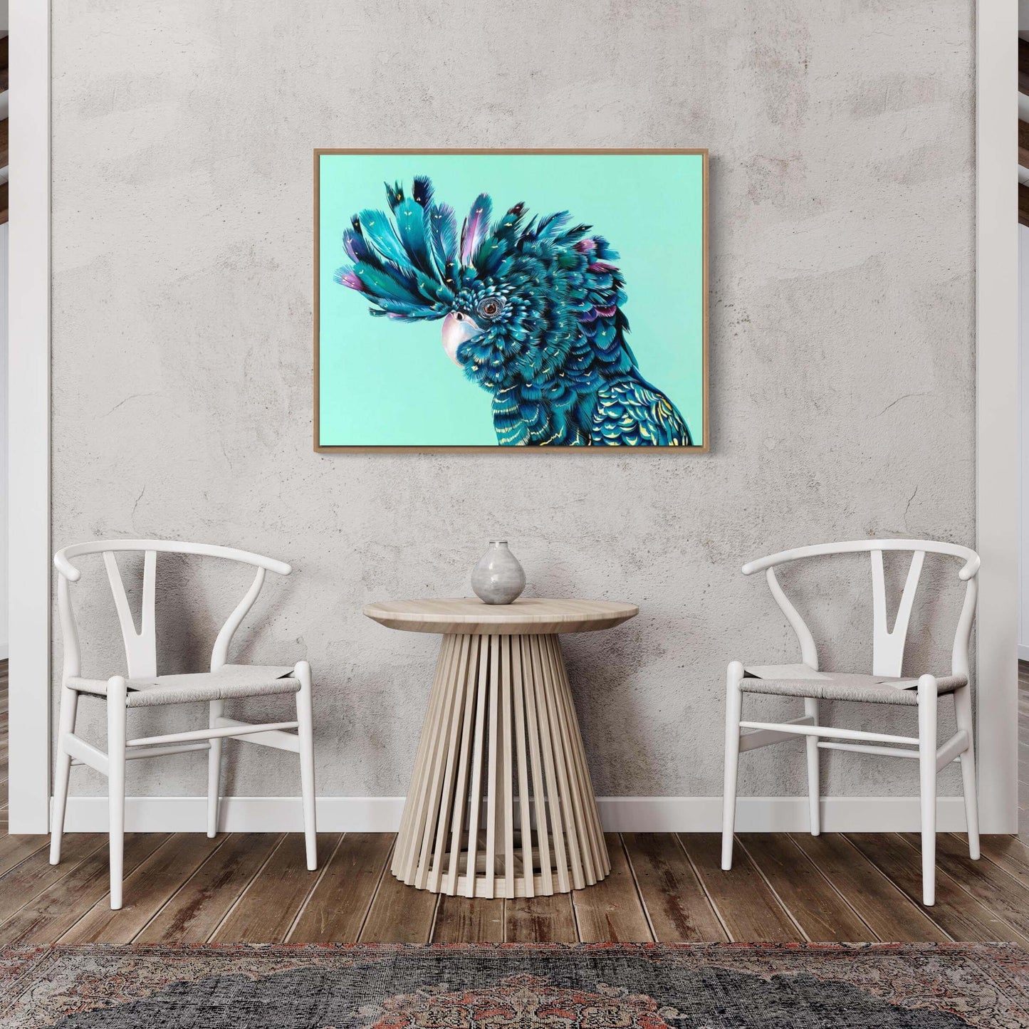 Bright Australian Native Bird Original Framed Canvas