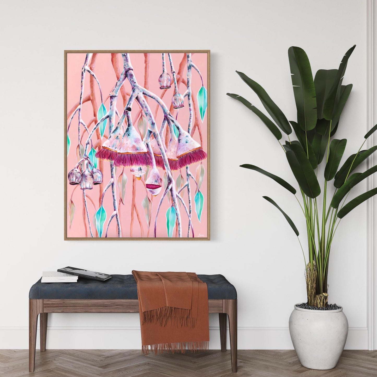 Original Framed Canvas Print Native Flora Art