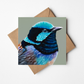 Blue Wren Greeting Card (Square)