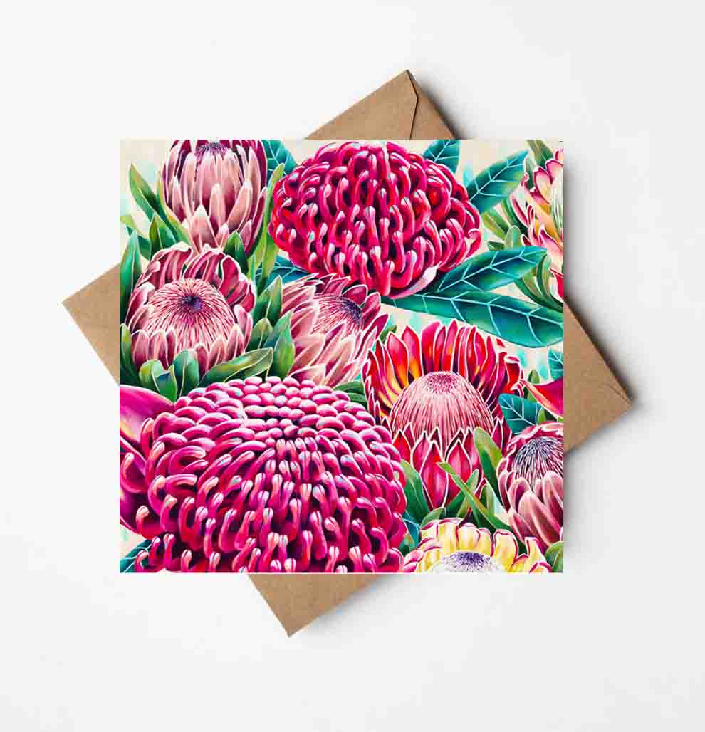 Crimson View Greeting Card (Square)