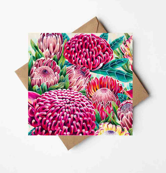 Crimson View Greeting Card (Square)