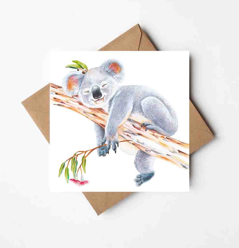 Dreamy Koala Greeting Card (Square)
