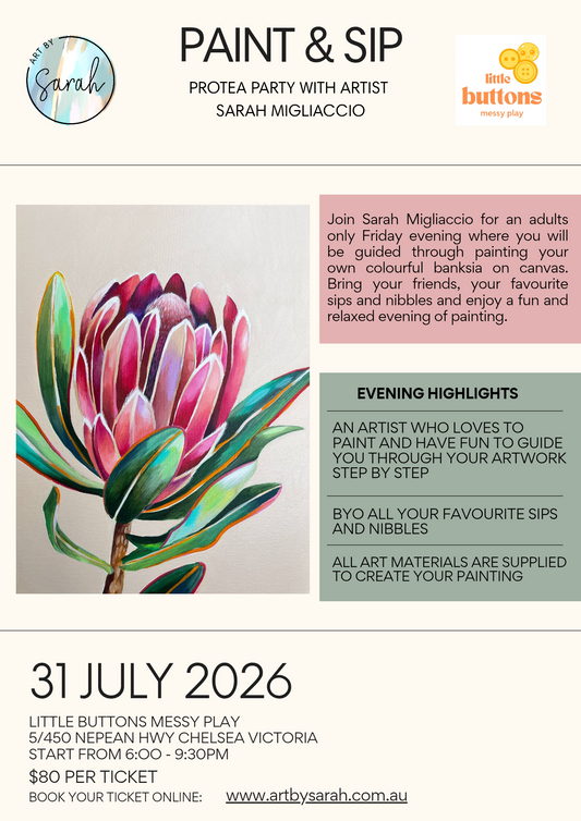 Paint and Sip evening with Artist Sarah Migliaccio