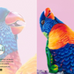 Poppy & Sol Laughing Lorikeets Greeting Card (Square)