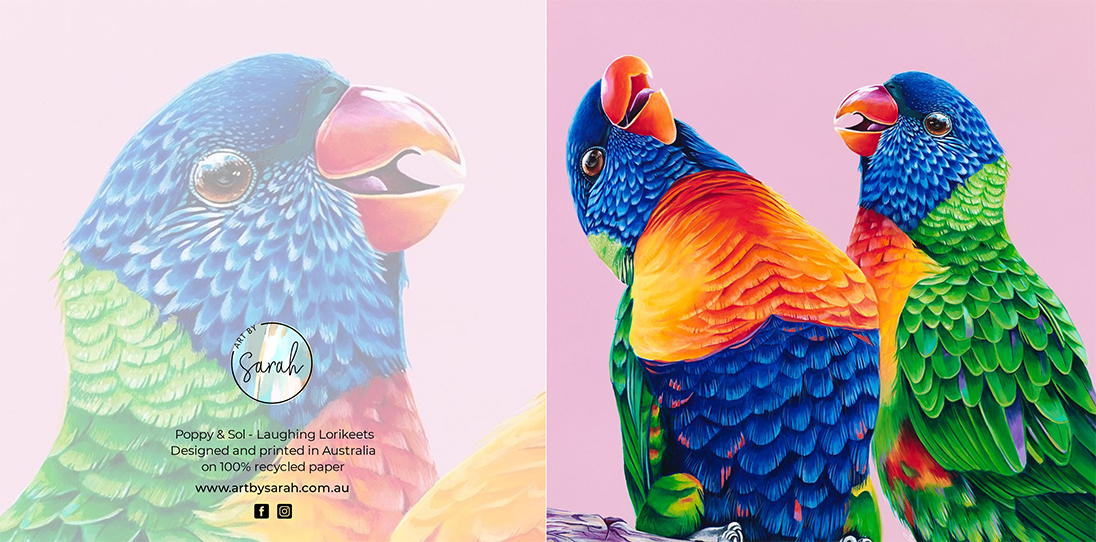Poppy & Sol Laughing Lorikeets Greeting Card (Square)