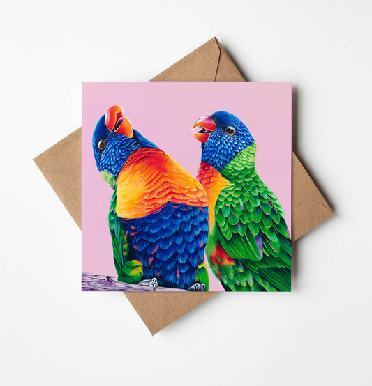Poppy & Sol Laughing Lorikeets Greeting Card (Wholesale)