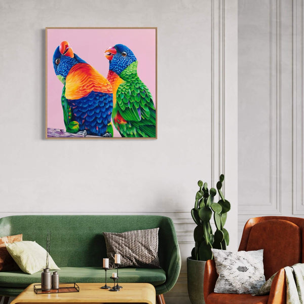 'Laughing Lorikeets Poppy and Sol' - Fine Art Print - Paper – Art by Sarah