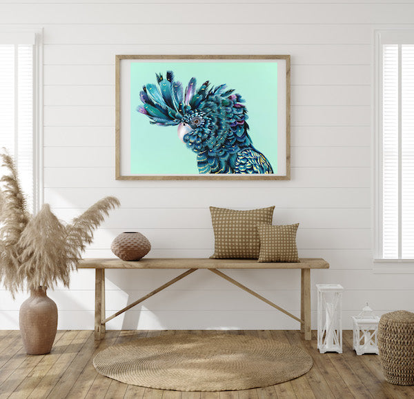 Victorian black cockatoo print