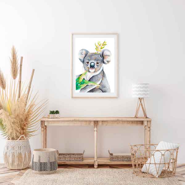 koala art print framed