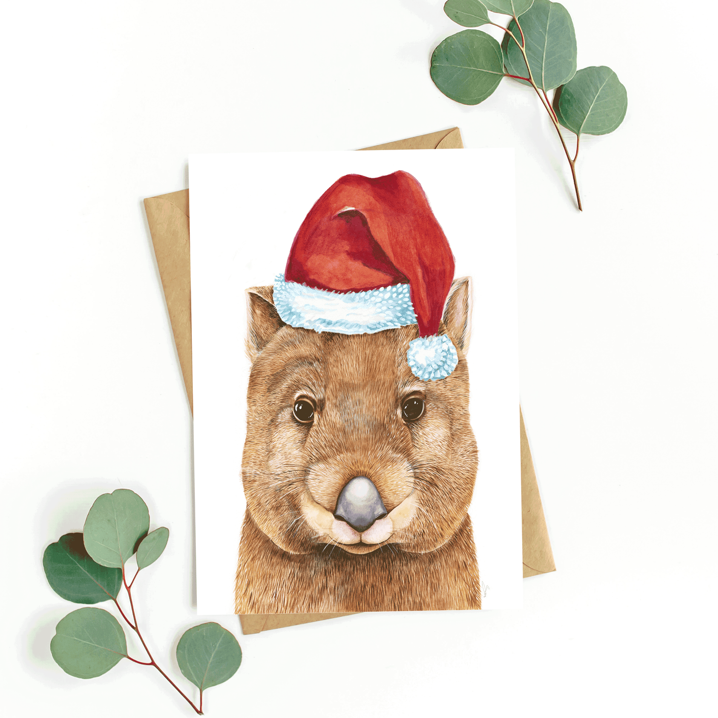 'Wilson' Wombat Christmas Card (Rectangle)
